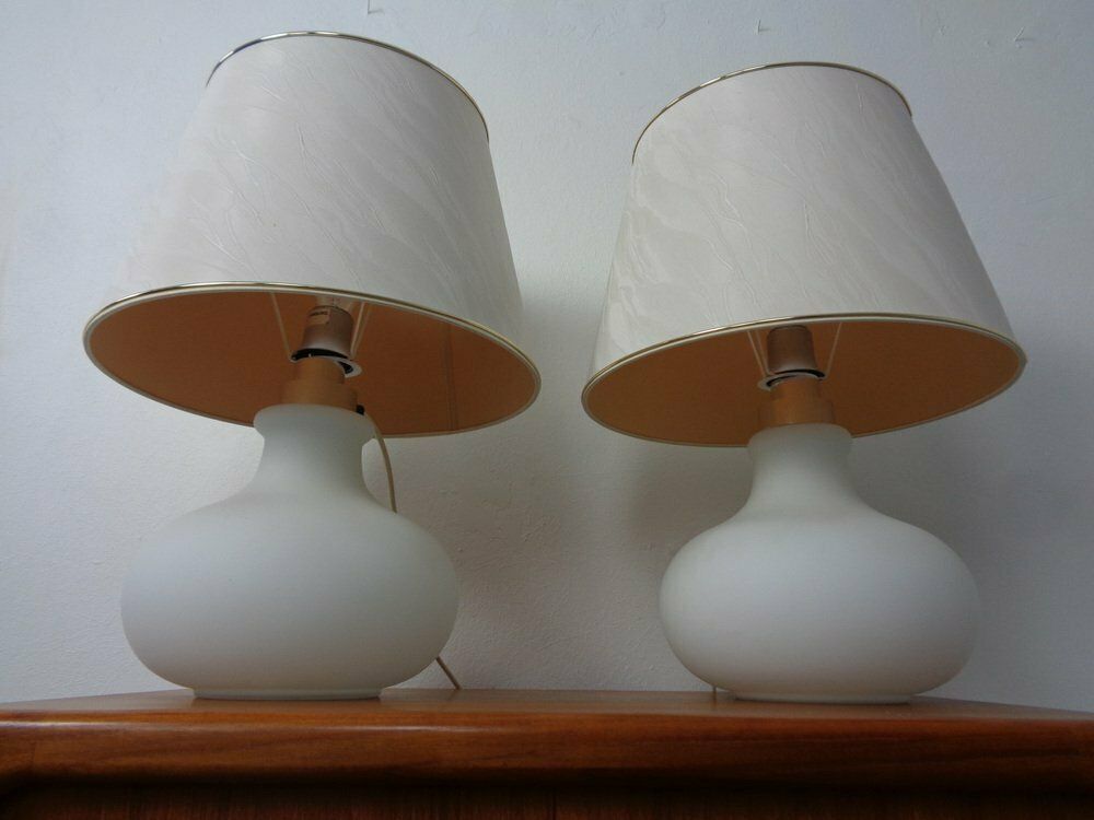 Opaline Glass Table Lamps From Glashütte Limburg, 1960s, Set Of 2 photo Lighting
