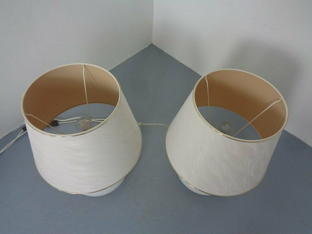 Lighting Opaline Glass Table Lamps From Glashütte Limburg, 1960s, Set Of 2 photo