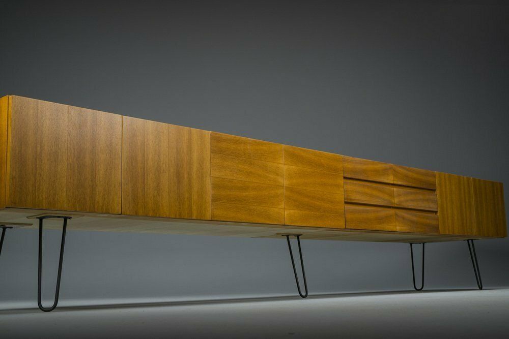 Furniture Mid Century Wall Cabinet And Sideboard From Walunt, 1970s, Set Of 2 photo