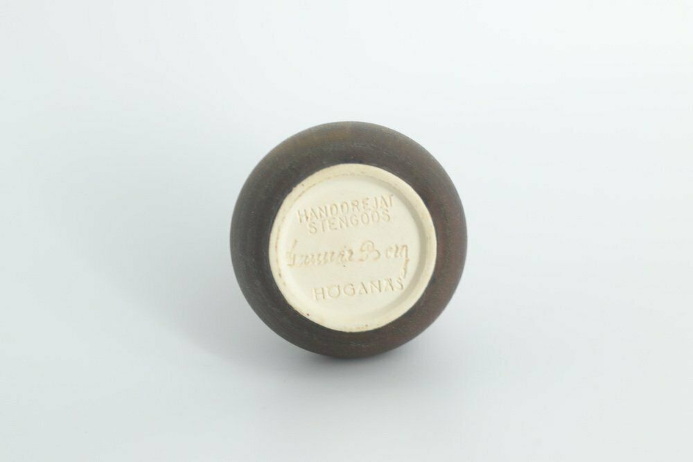 Small Mid Century Scandinavian Modern Brown Stoneware Vases By Gunnar Borg For Höganäs Ceramics, 1960s, Set Of 4 photo 638.0