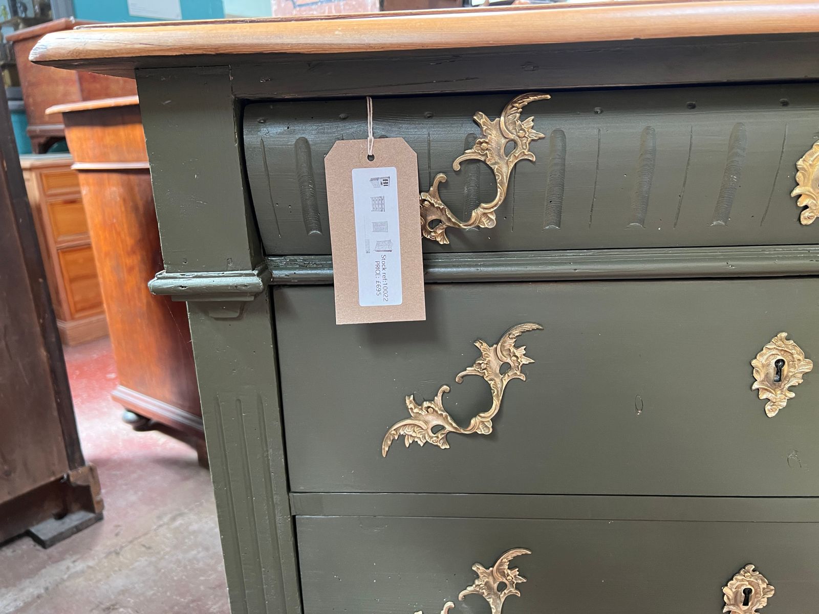 Scandinavian Antique Pine Chest Of Drawers Painted In Little Greene photo Furniture
