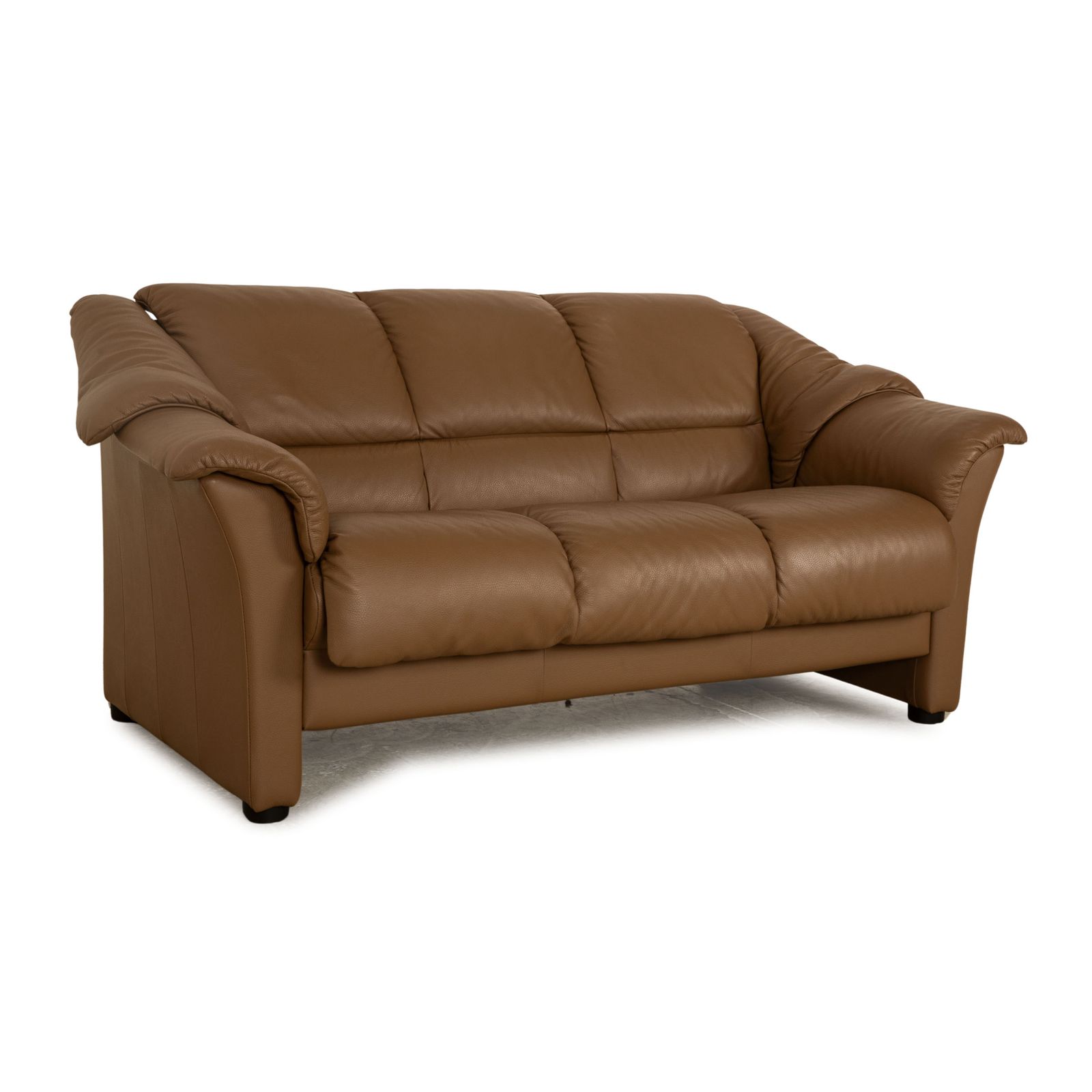 Canapé 2 places Stressless Olso en cuir marron taupe photo vinterior