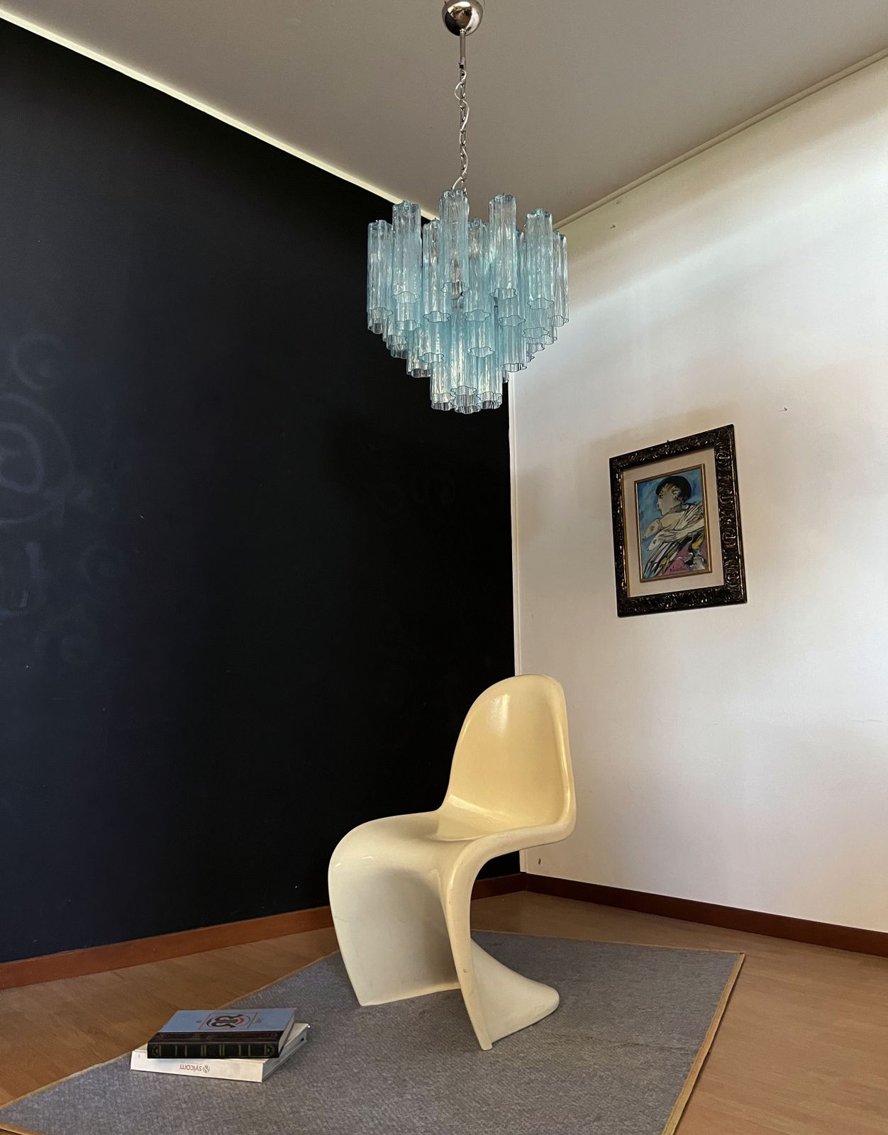 Fantastic Murano Glass Tube Chandelier   36 Blue Glass Tube photo for sale