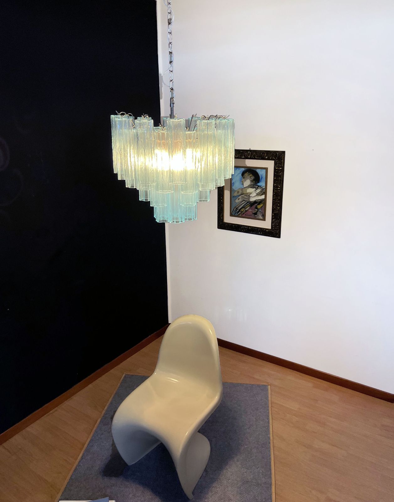 Fantastic Murano Glass Tube Chandelier   36 Blue Glass Tube photo vinterior