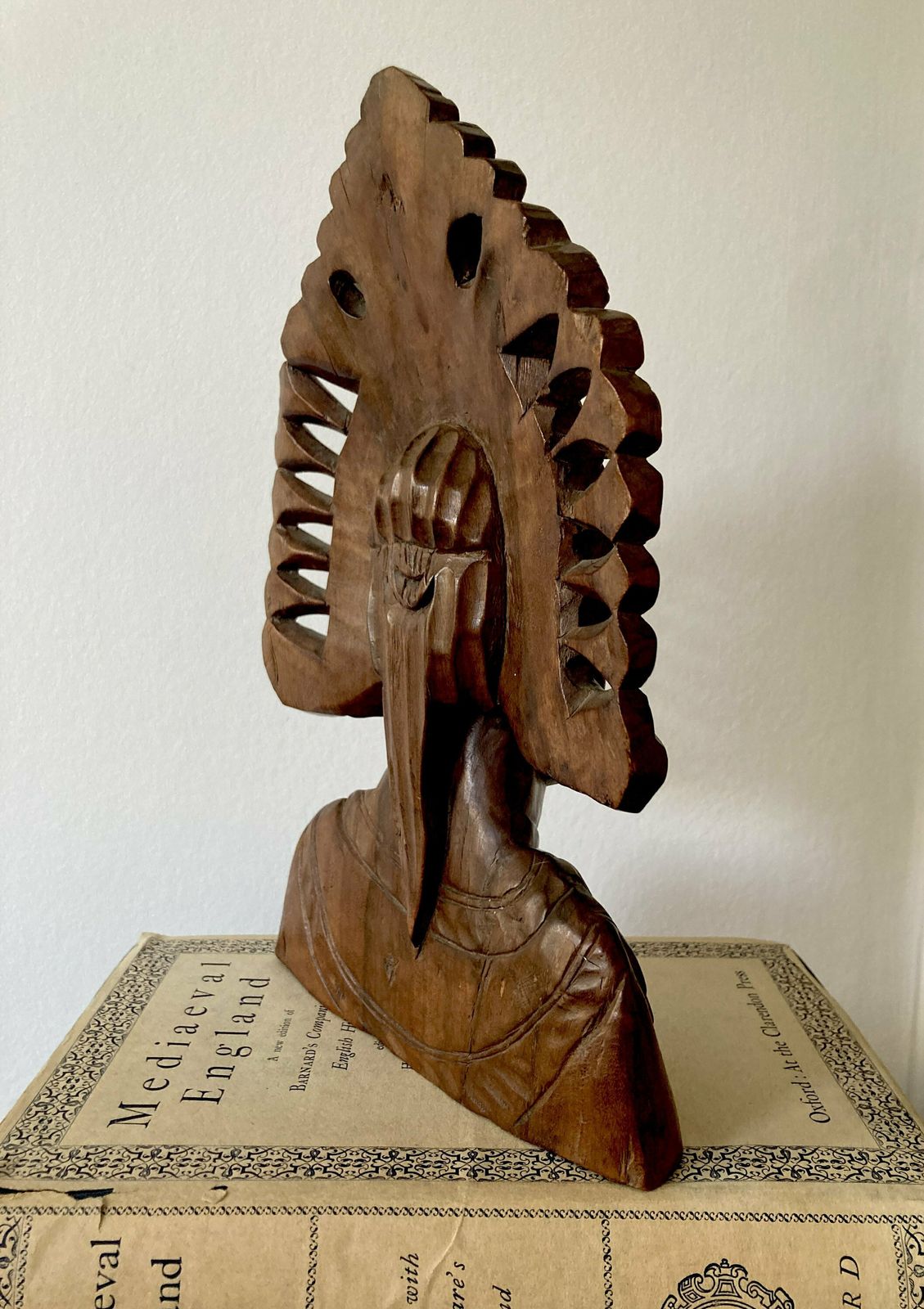 Hand Carved Wooden Bali Dancer Bust Sculpture Carved Goddess Sculpture Balinese Bust Wood Decorarive Hand Carved Bali Tribe Sculpture photo Art