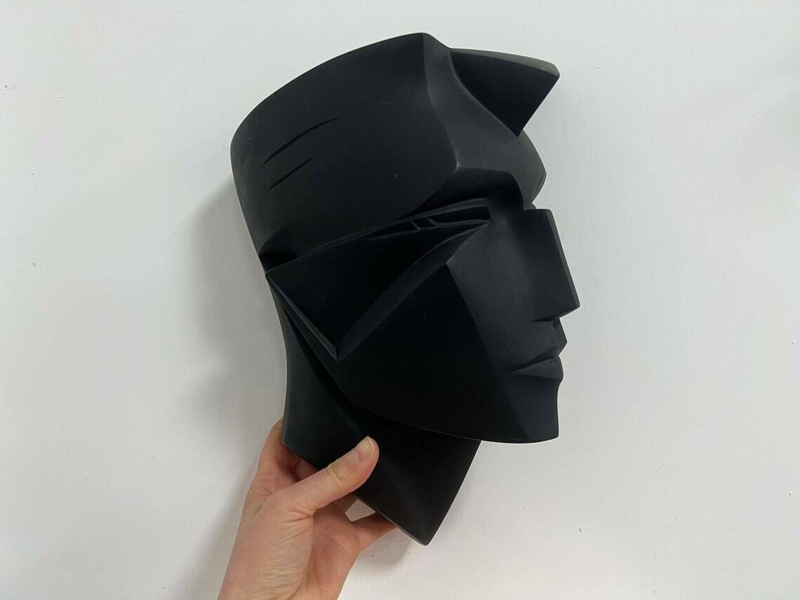 photo furniture Vintage Black Face Sculpture, Original Lindsey B Balkweill Wall Mask Brian, Plastic Sculpture Mannequin, Sunglass Display