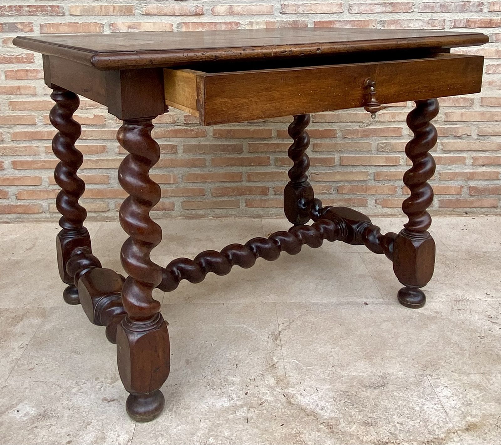 Early 19th Century French Walnut Work Table Or Desk With One Drawer photo for sale