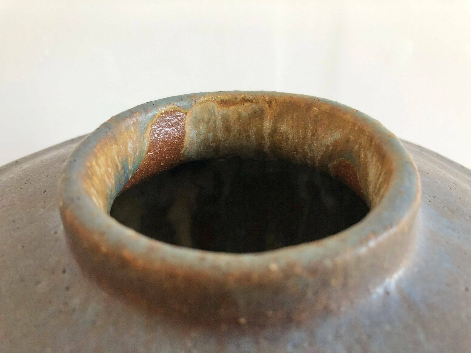Danish Mid Century Large Original Fine Art Ceramic Vase With Gorgeous Blue Glaze   Signed Fp 1983 photo 253.0