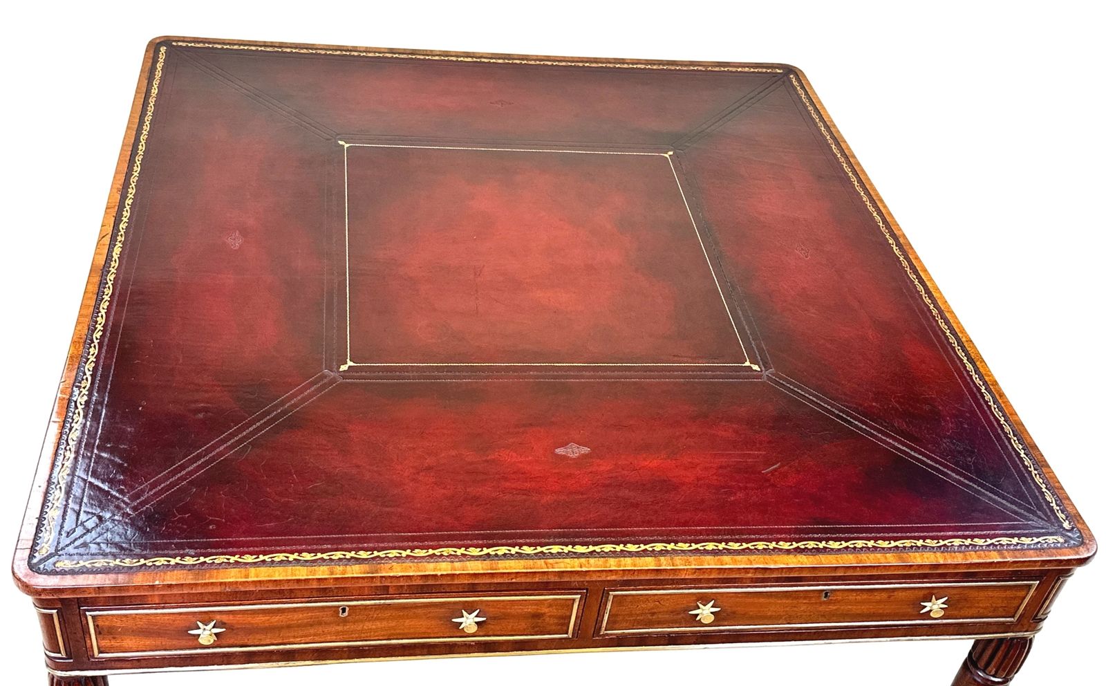 Regency Mahogany & Brass Partners Writing Table (England, Circa 1815) photo furniture