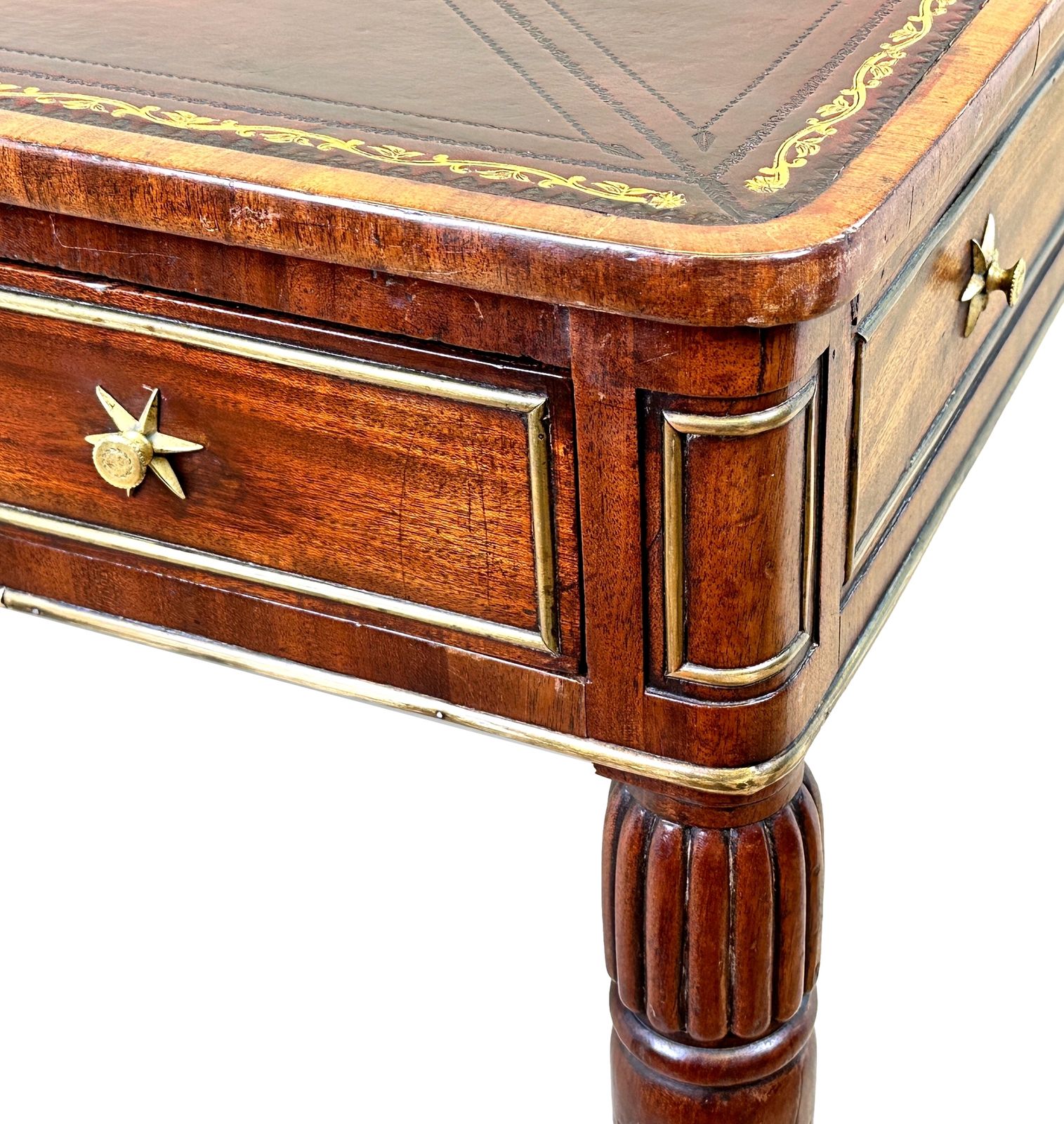 Regency Mahogany & Brass Partners Writing Table (England, Circa 1815) photo Furniture