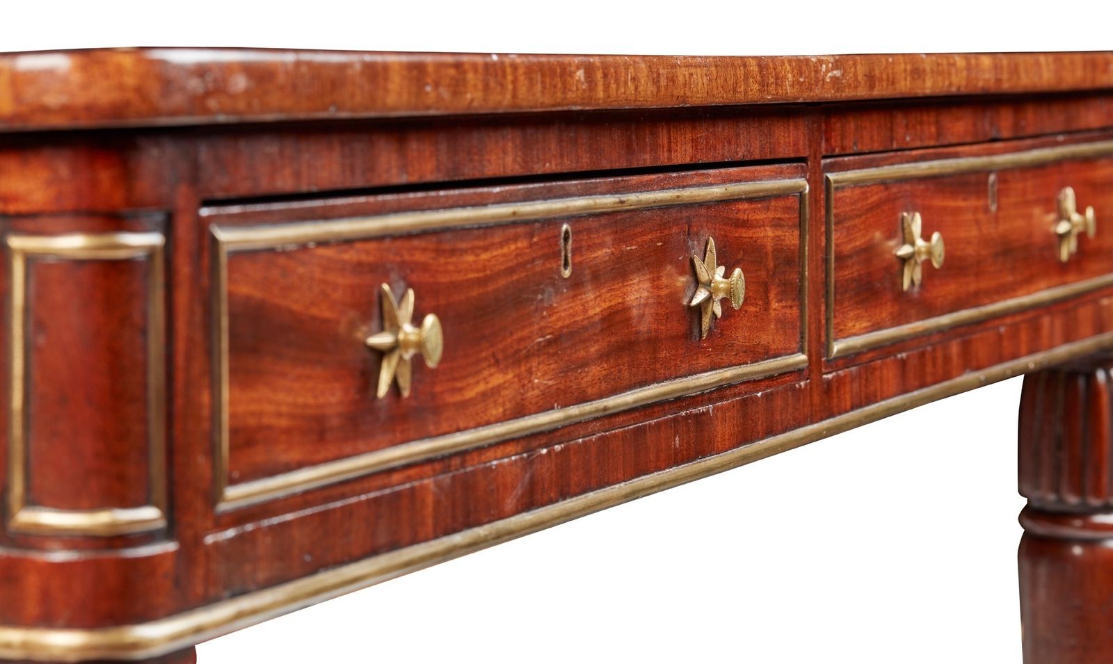 Regency Mahogany & Brass Partners Writing Table (England, Circa 1815) photo vinterior