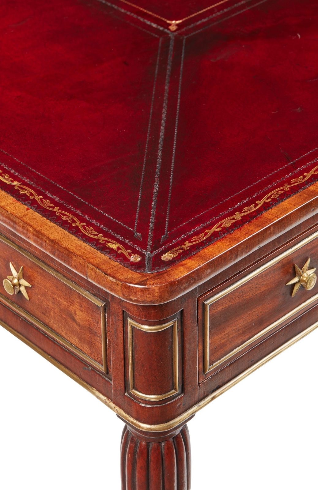photo buy Regency Mahogany & Brass Partners Writing Table (England, Circa 1815)