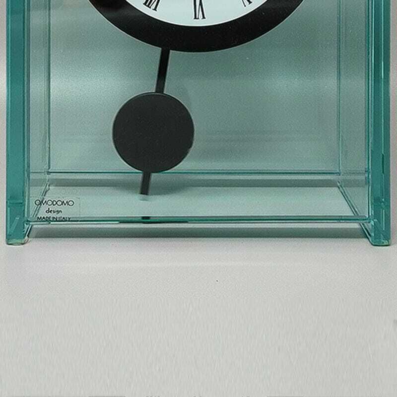 1970s Astonishing Pendulum Clock By Omodomo In Crystal. Made In Italy photo vintage