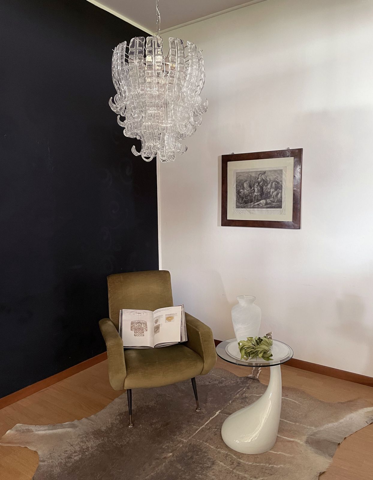 Italian Murano Six Tier Felci Glass Chandelier photo buy