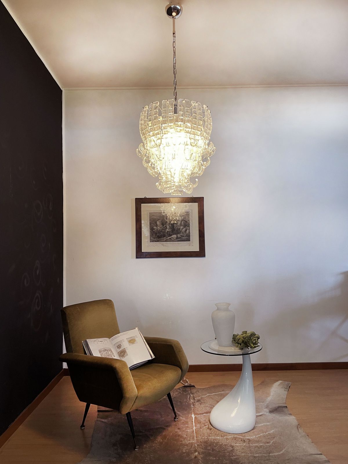 photo vinterior Italian Murano Six Tier Felci Glass Chandelier