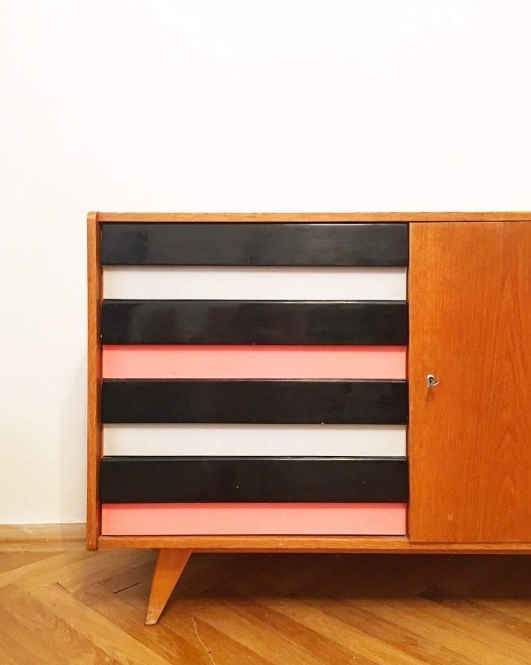 Striped Sideboard By Jiri Jiroutek For Interiér Praha, 1960s photo furniture