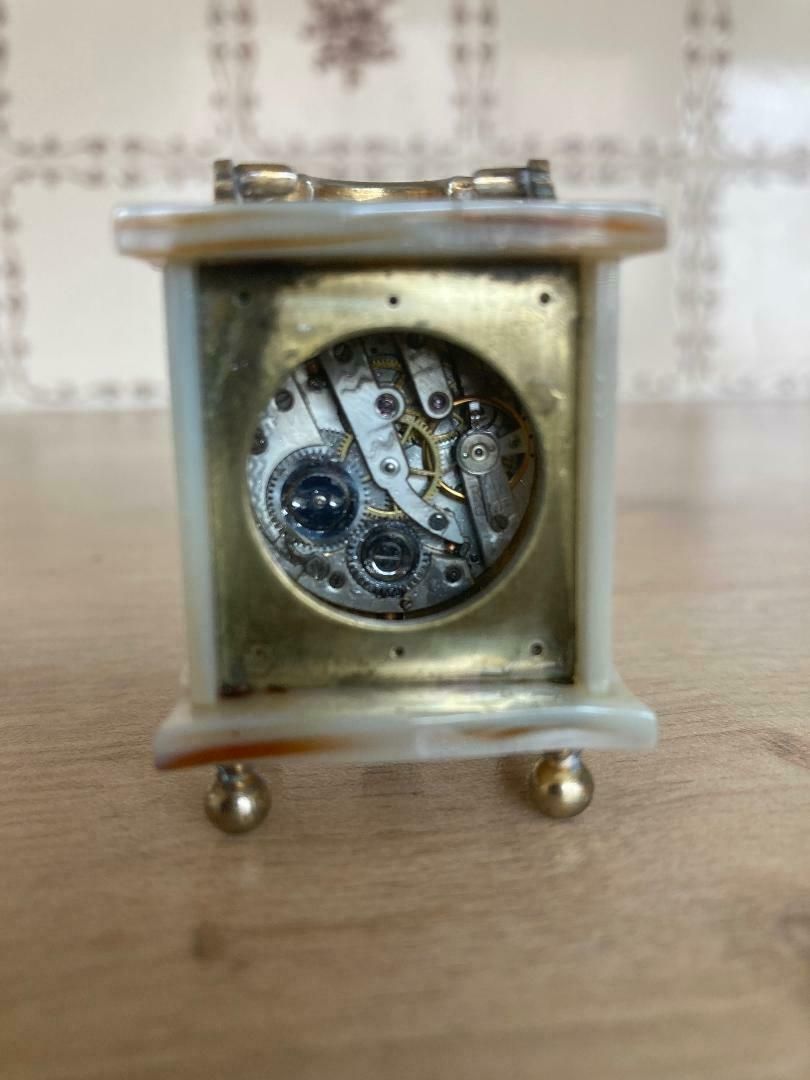 Miniature Carriage Clock Mother Of Pearl With White Nacre photo 200.0