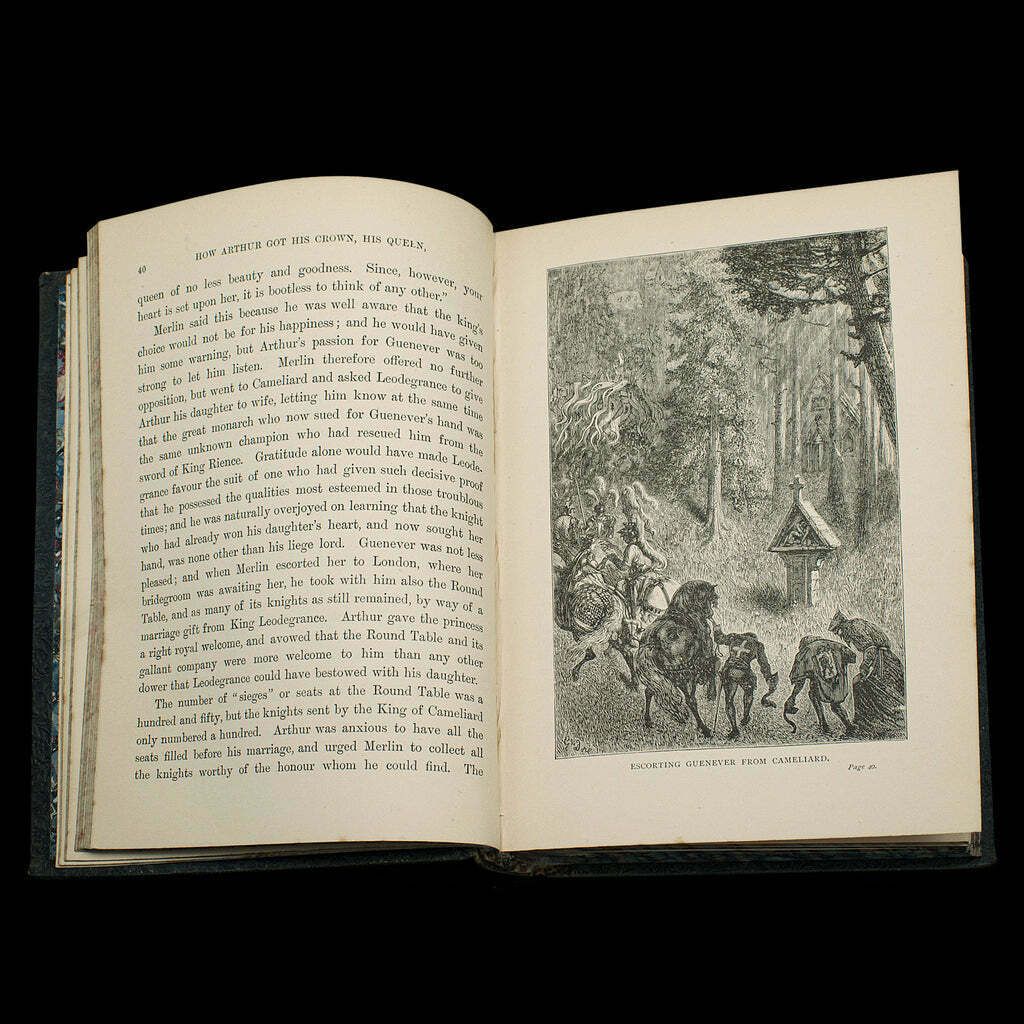 Antique Book, Days Of King Arthur, Mythology, English, Fiction, Late Victorian photo 495.0