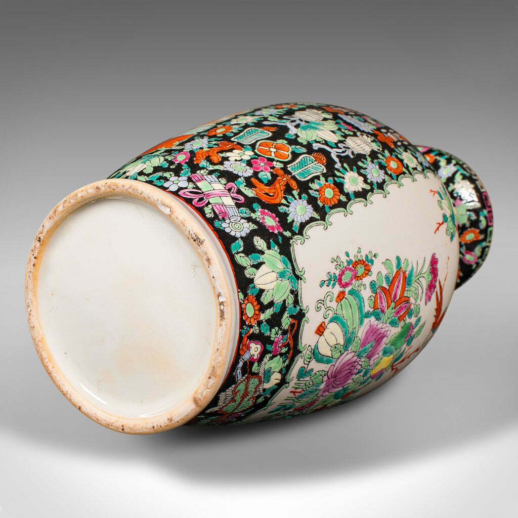 685.0 Tall Vintage Flower Vase, Chinese, Ceramic, Display Urn, Art Deco, Mid Century photo