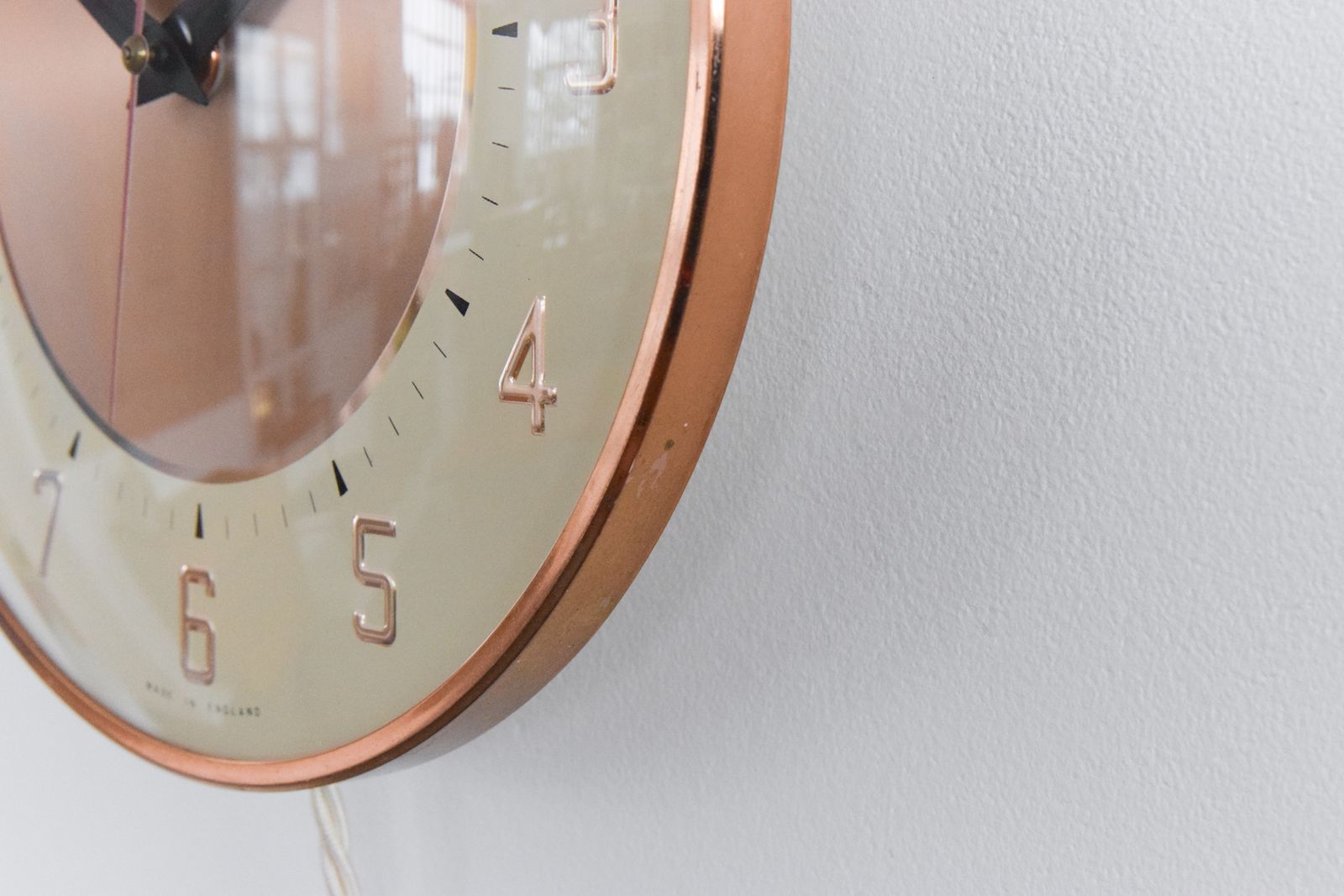 Vintage Bronze 1960s Metamec Electric Wall Clock photo vinterior