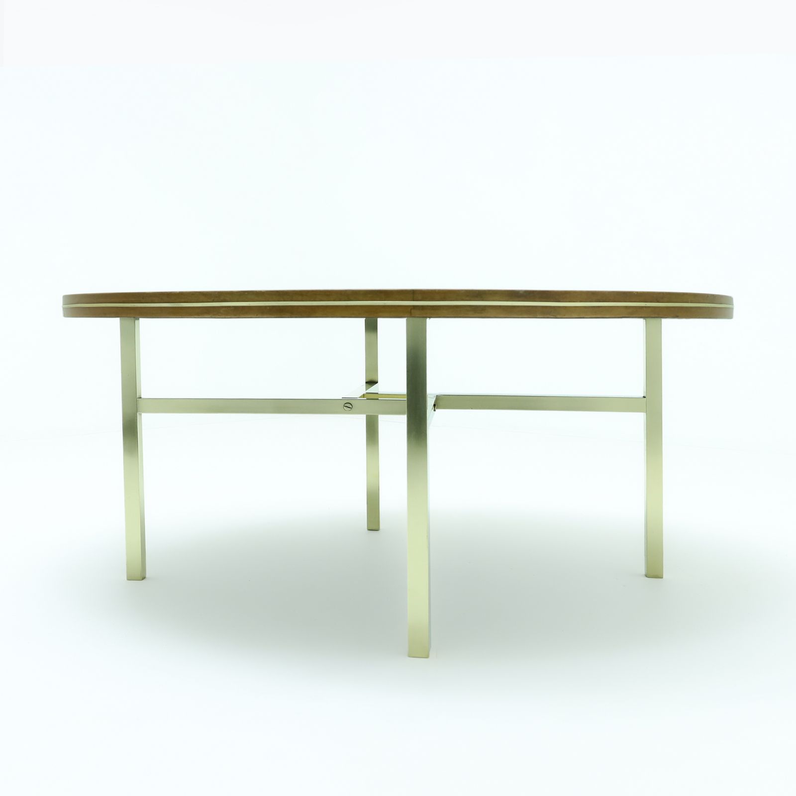 Vintage Italian Sunburst Effect Teak And Brass Coffee Table, 1970s photo furniture