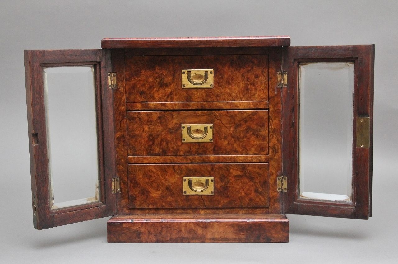 19th Century Walnut Table Cabinet photo vintage