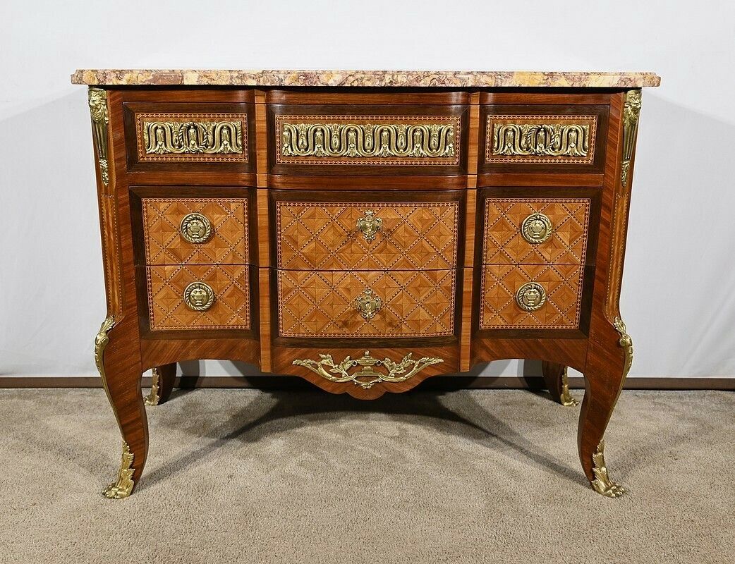 Rosewood And Amaranth Chest Of Drawers, Louis XV / Louis XVI Transition Style – Late 19th Century photo buy