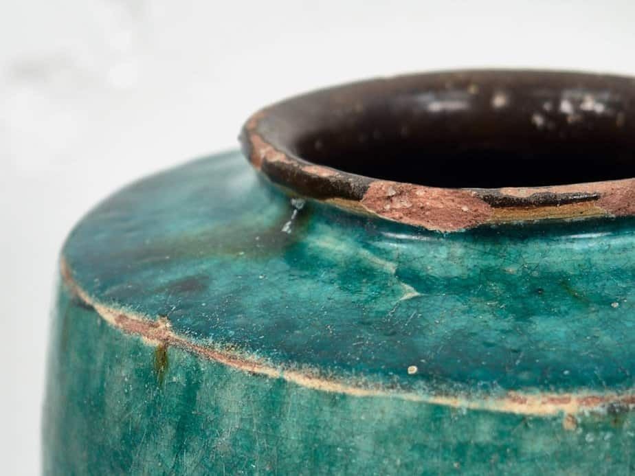 Turquoise Green Antique Decorative Vase (C.1820) #1 photo for sale