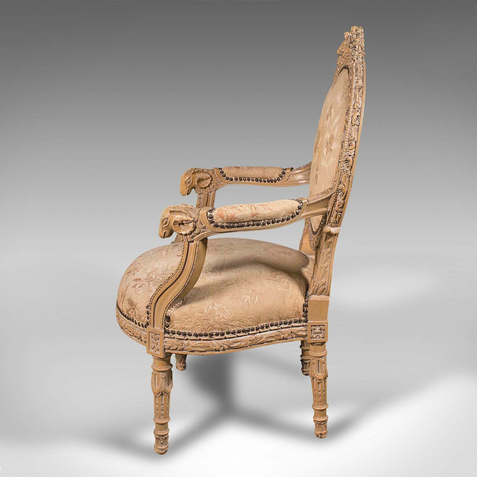 Antique Carved Armchair, French, Show Frame, Fauteuil Chair, Victorian, C.1870 photo Furniture