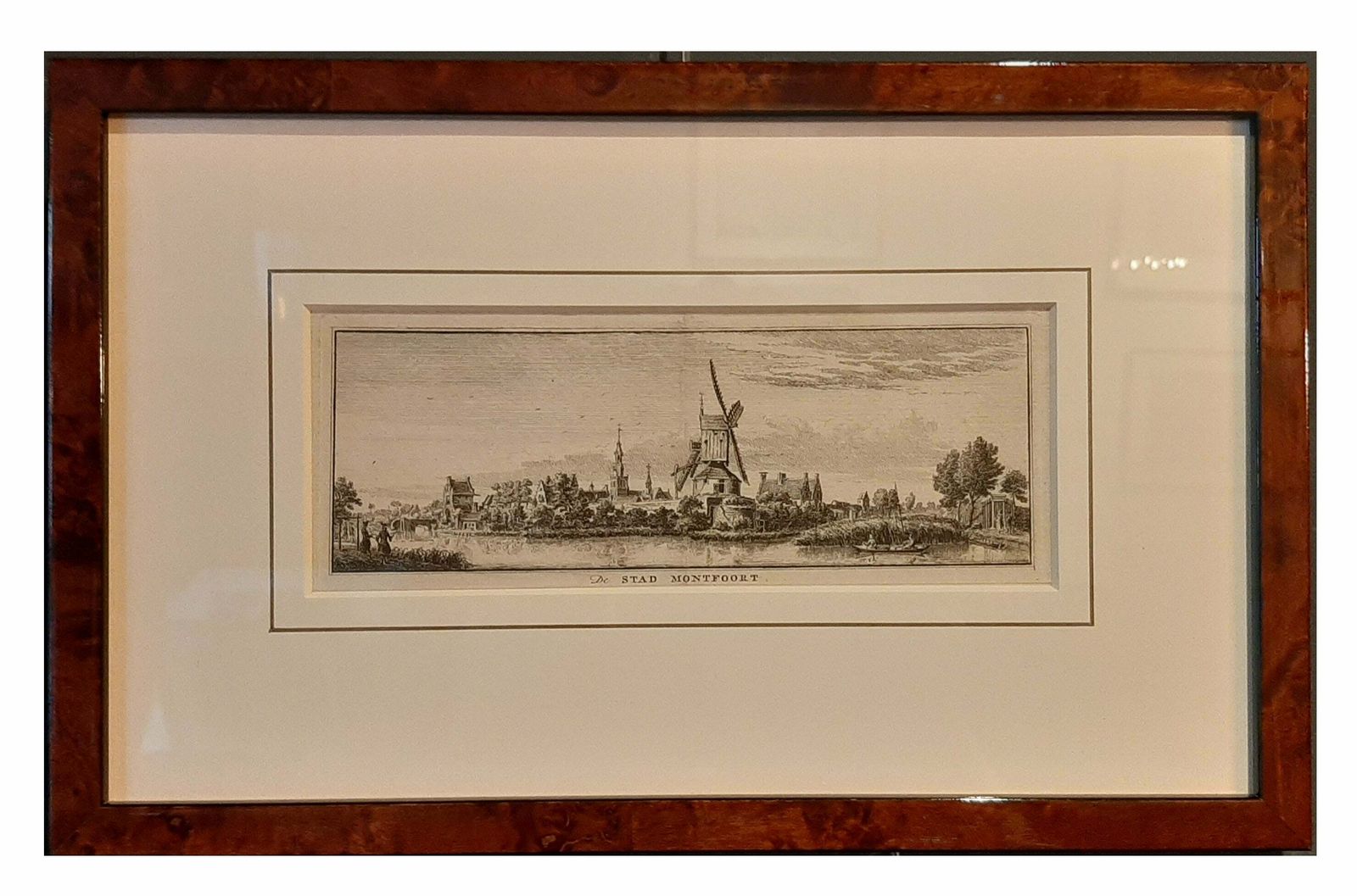 Framed Antique Print Of The City Of Montfoort In The Netherlands, Circa 1750