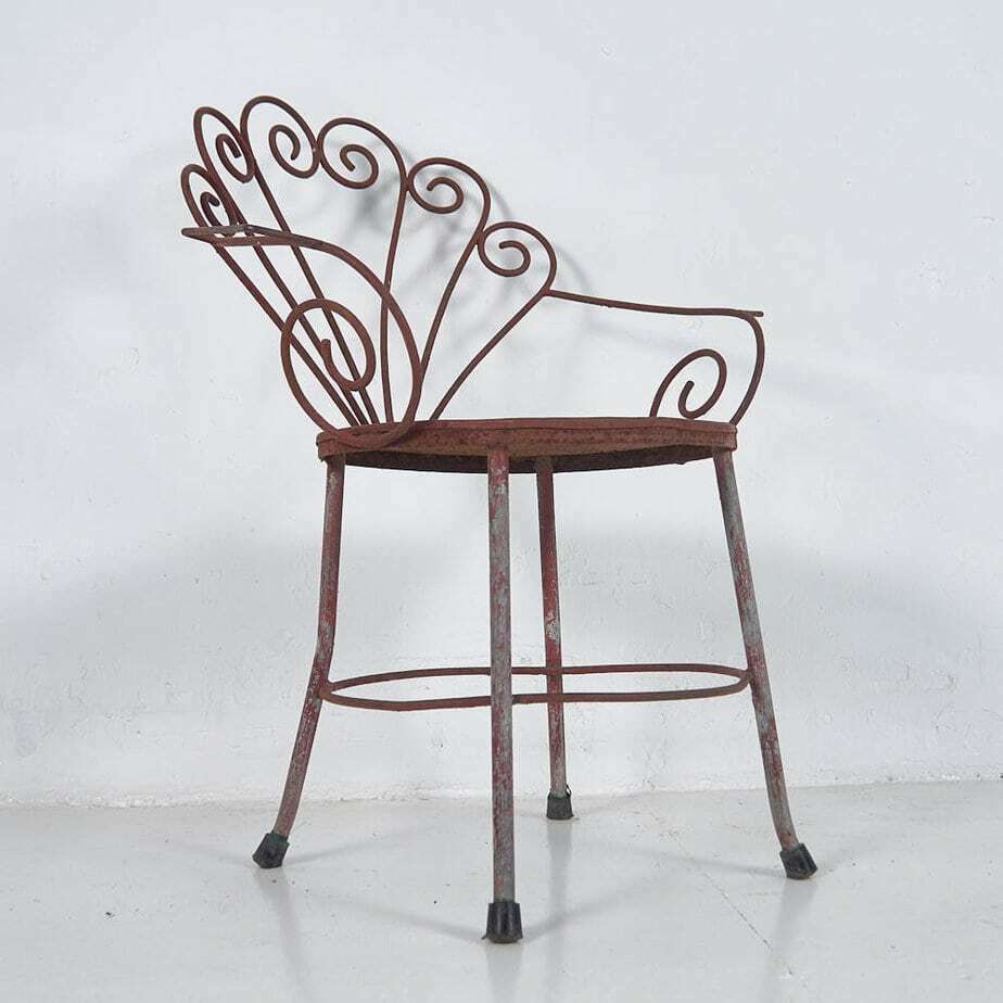 Vintage Iron Garden Chair (C.1950) photo for sale