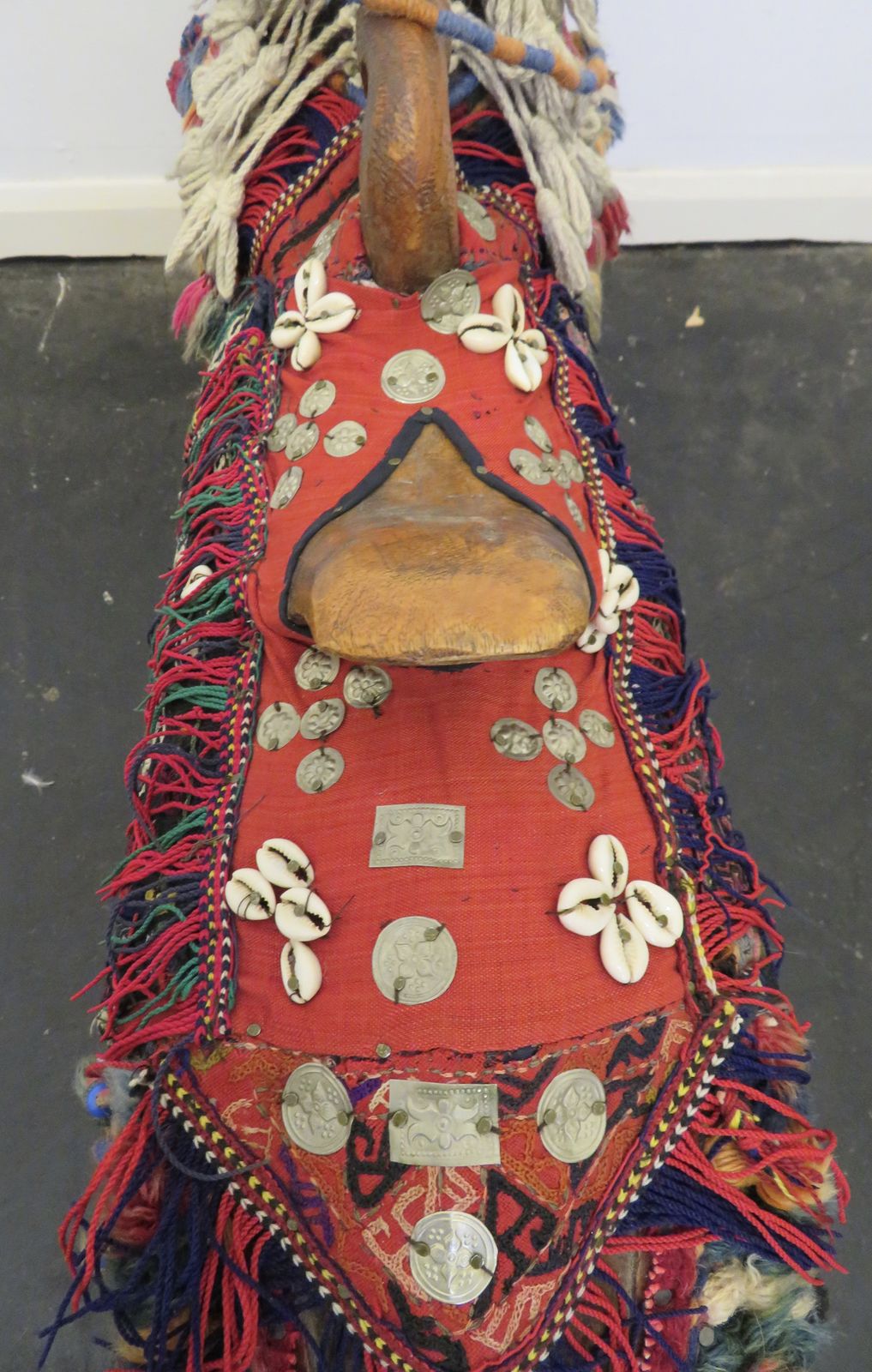 photo for sale A Large Indo Persian Carved Hardwood Model Of A Processional Horse. Ex Robert Kime.
