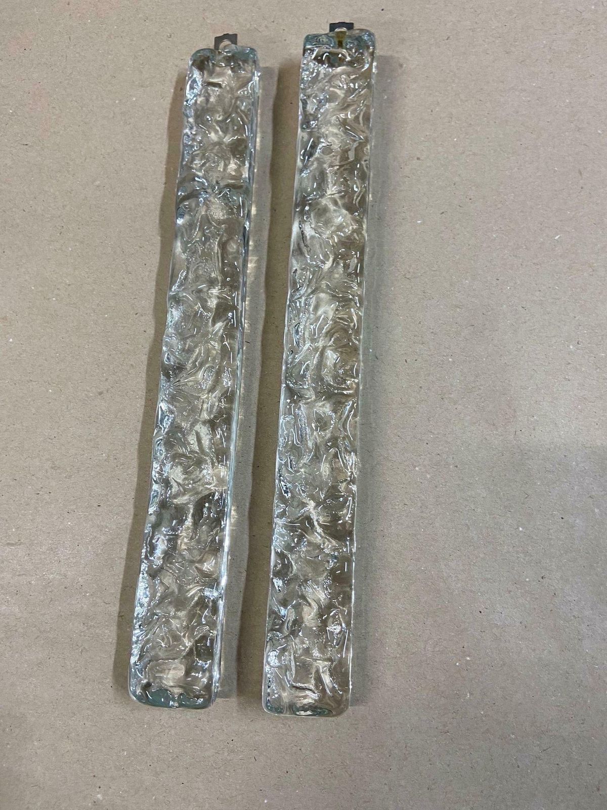 1970s Mid Century Modern Ice Effect Murano Glass Cascading Chandelier By Mazzega photo for sale