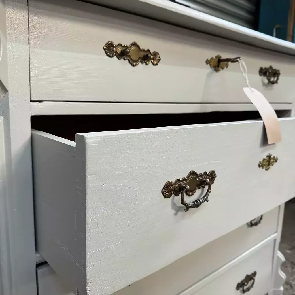 Scandinavian Chest Of Drawers Painted In Farrow & Ball Cornforth White photo furniture