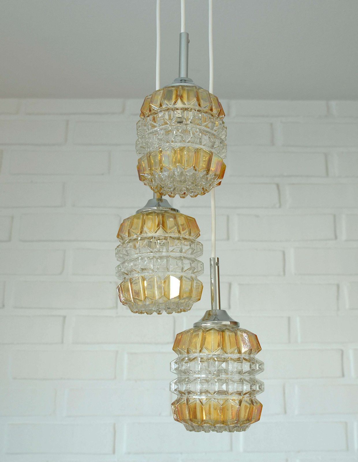 Vintage Lamps / Bedside Lamps / Set Of 3 / Redesign / Hanging Lamp / Light Fixtures / Mid Century / Yugoslavia 1960s / Space Age / Retro photo furniture