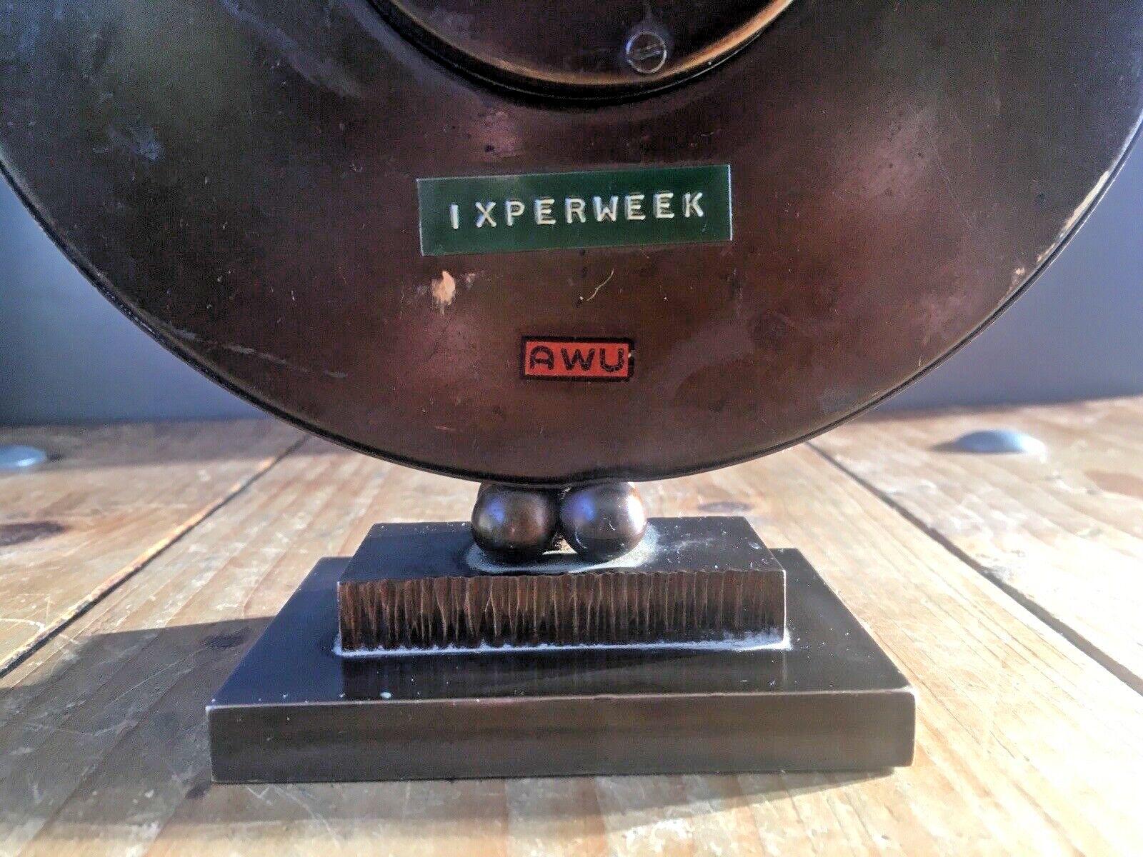 Beautiful Brutalist 1950's Bronzed Metal Mantel Clock By Awu   Johannes Bosma photo buy