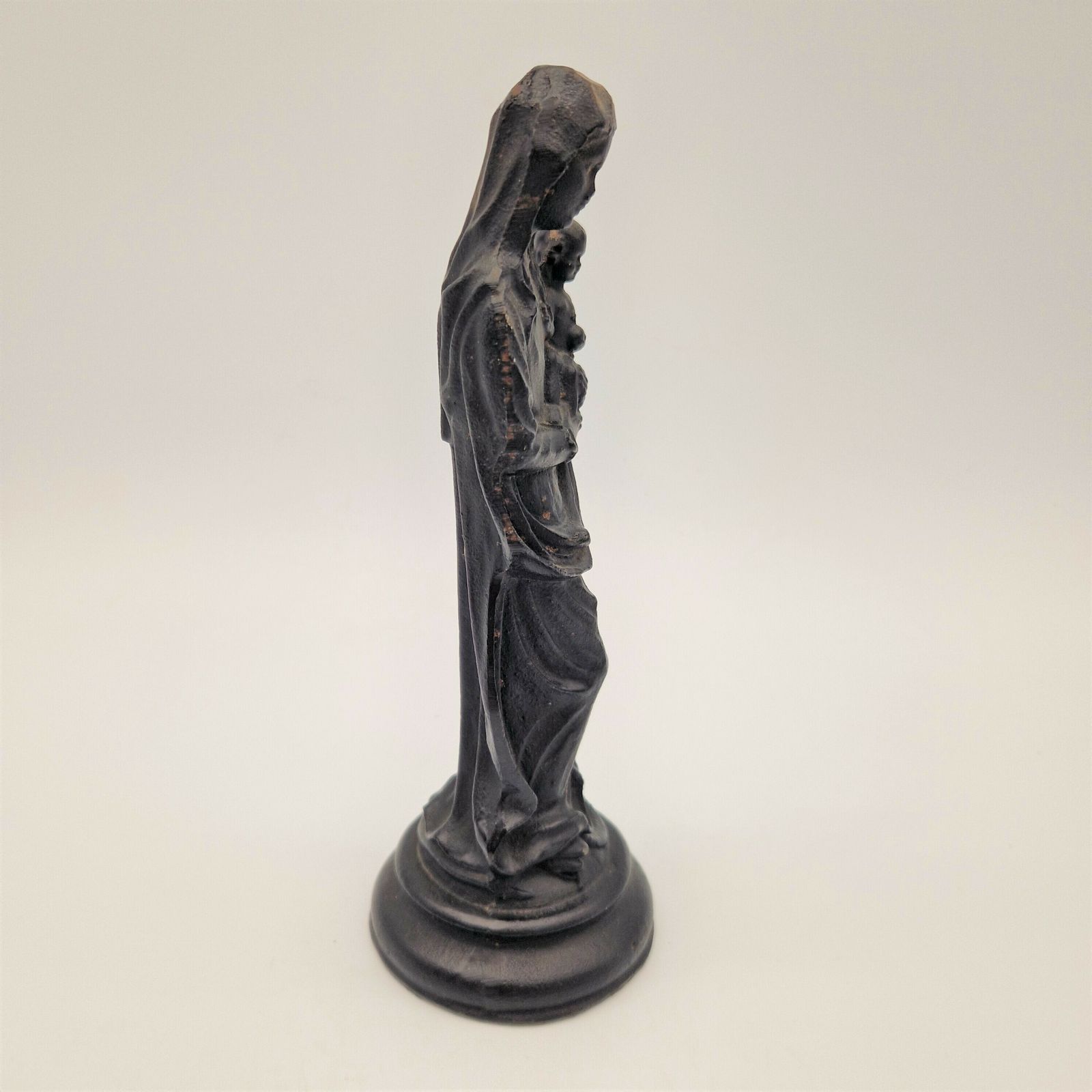 Holy Figure Of Mary With Child Made Of Cast Iron. 1900   1920 photo for sale