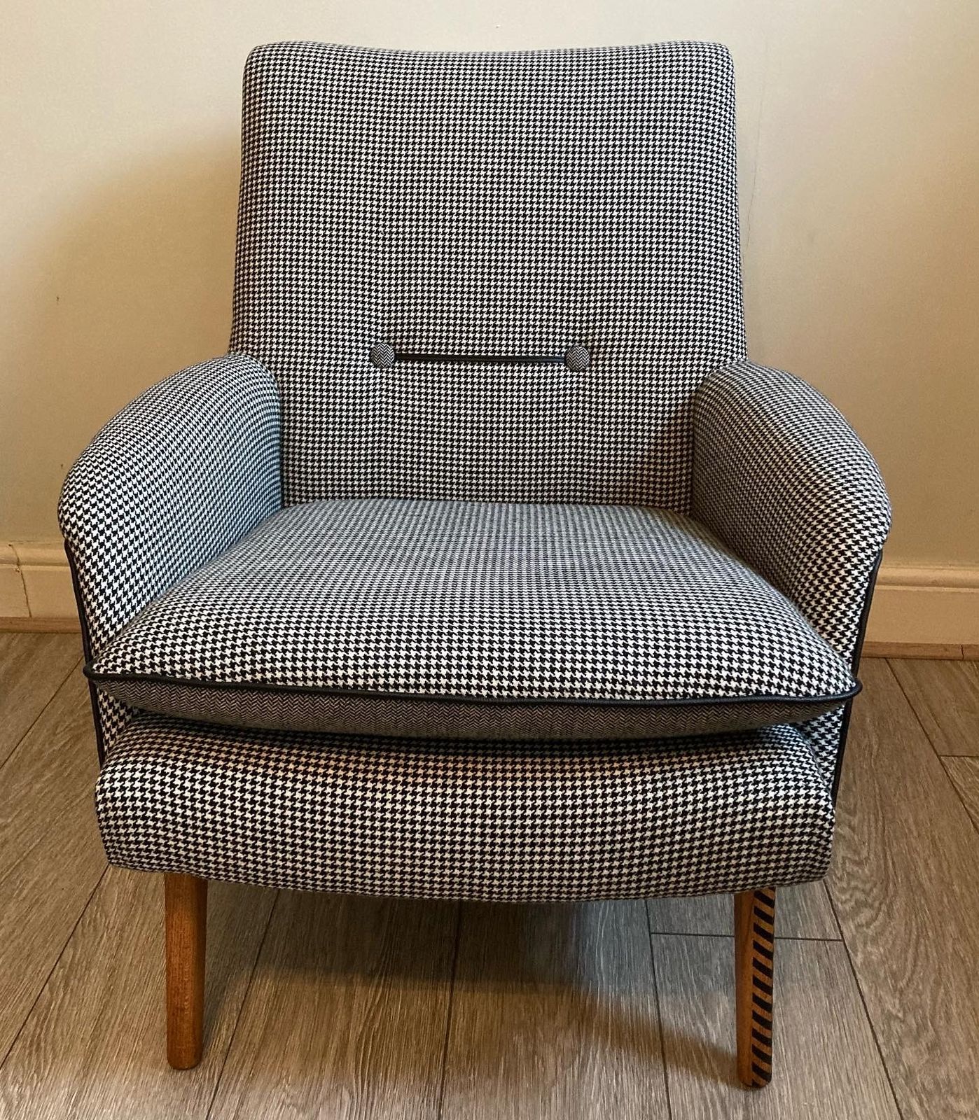 Parker Knoll Armchair Mono Black White Houndstooth Herringbone Pk 934/5/6 Gavotte