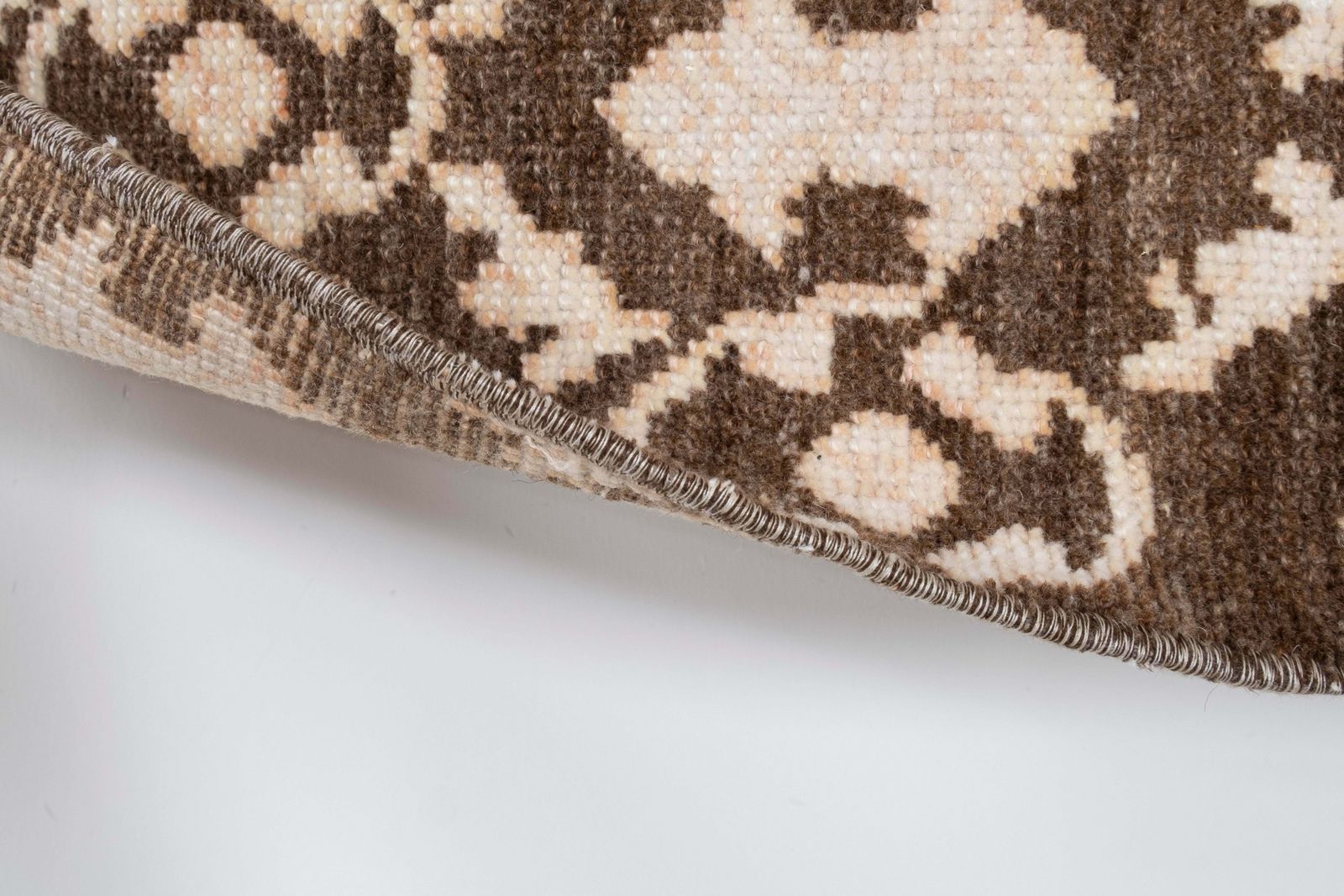 239.0 1960s Vintage Square Brown Turkish Karapinar Rug 90 X 109 Cm photo