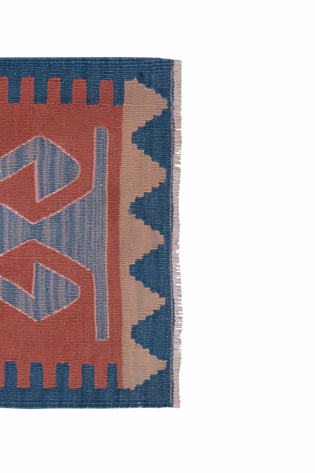 Vintage Red Turkish Small Kilim Rug 45 X 105 Cm photo Textiles