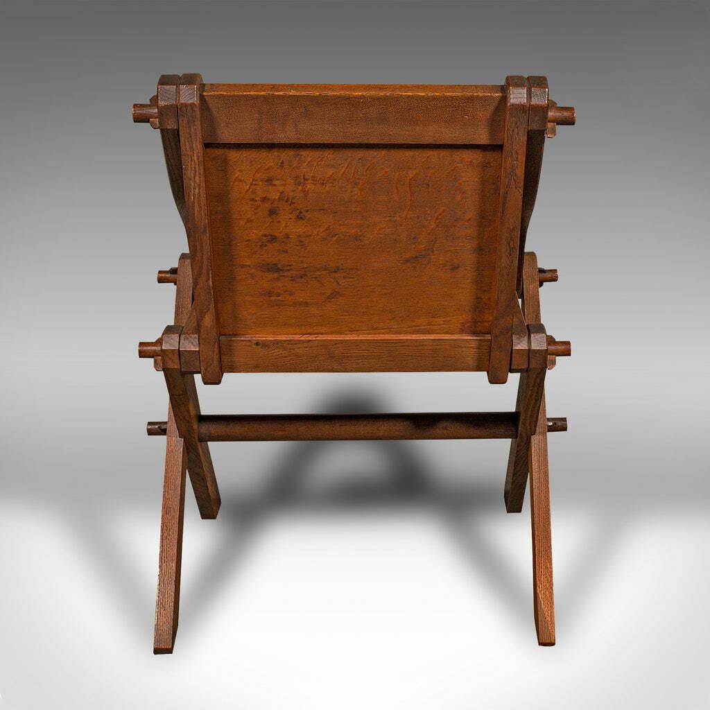 Antique Glastonbury Chair, English Oak, Ecclesiastic Armchair, Gothic, Victorian photo 895.0
