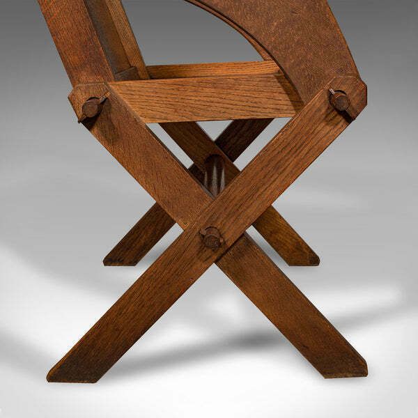 895.0 Antique Glastonbury Chair, English Oak, Ecclesiastic Armchair, Gothic, Victorian photo