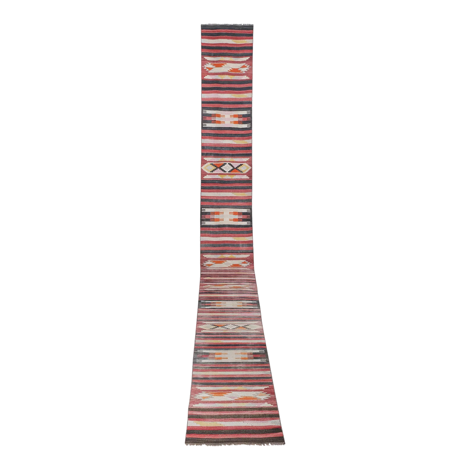 Hand Woven Pink Long Turkish Kilim Runner Rug 70 X 680 Cm