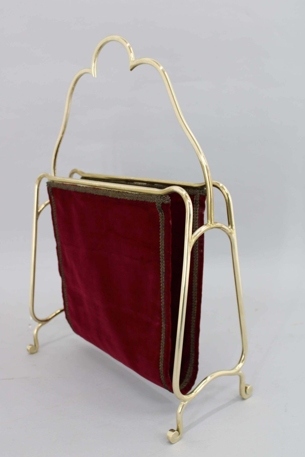 1950s Brass And Fabric Magazine Stand, Italy photo Home Decor