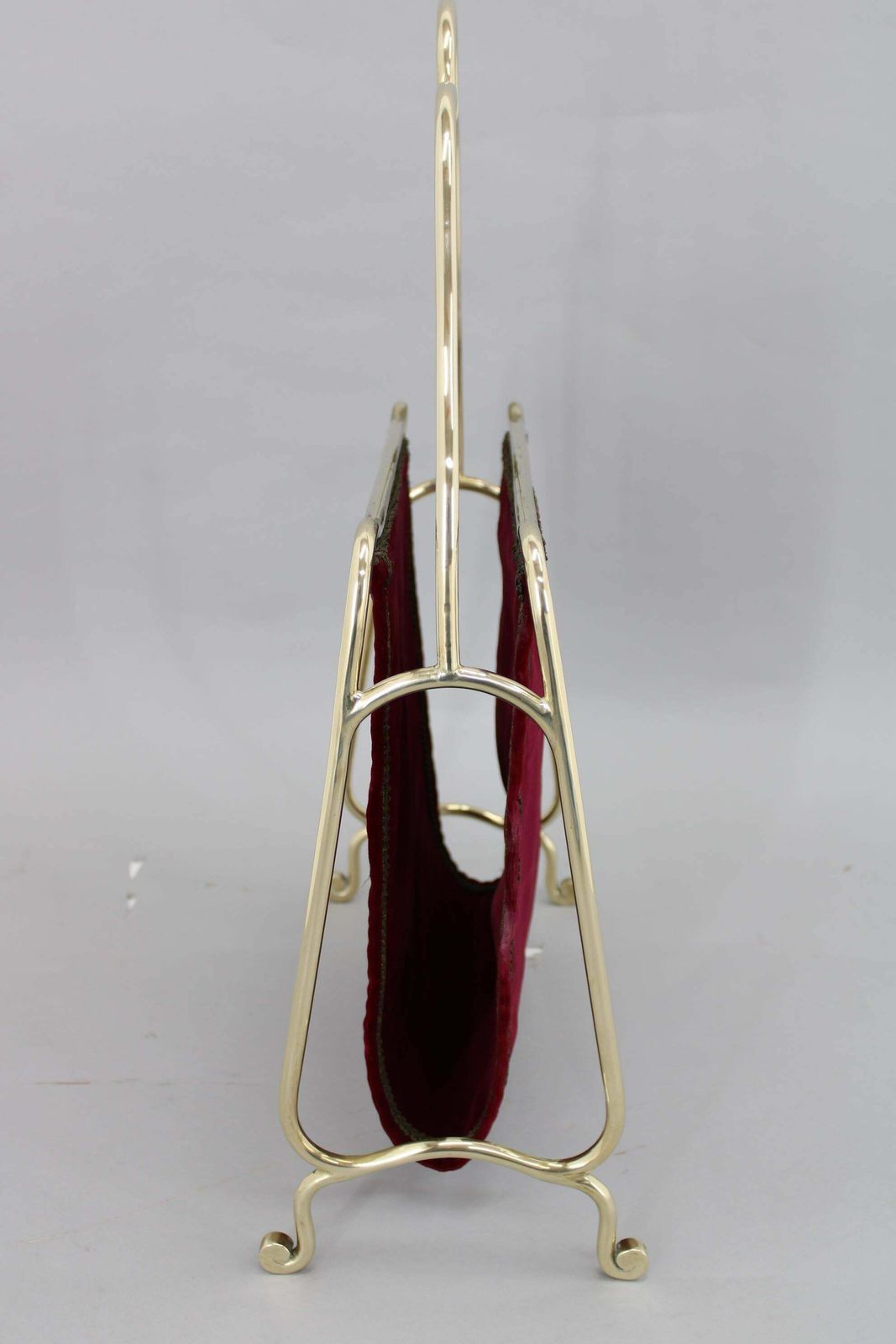 1950s Brass And Fabric Magazine Stand, Italy photo buy