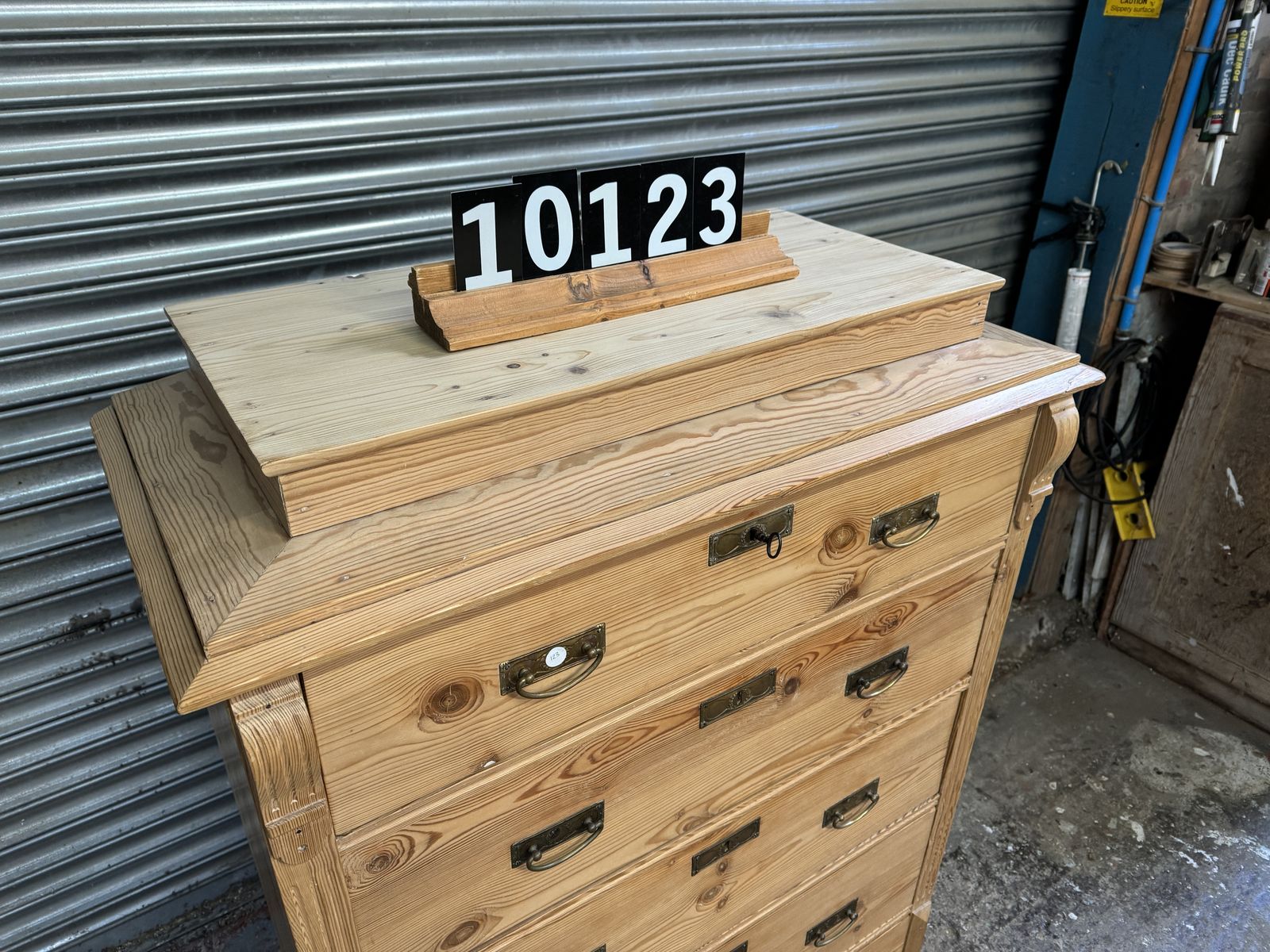 Waxed Danish Antique Pine Chest Of 5 Drawers photo Furniture