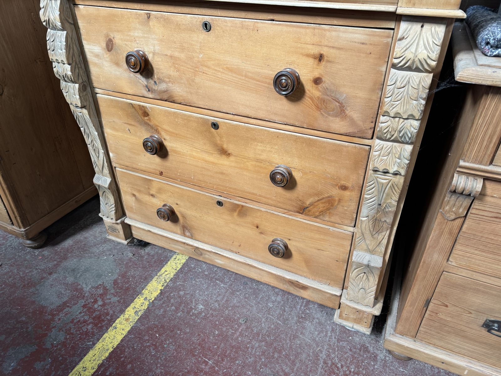 Large Scottish Antique Pine Chest Of Drawers photo for sale