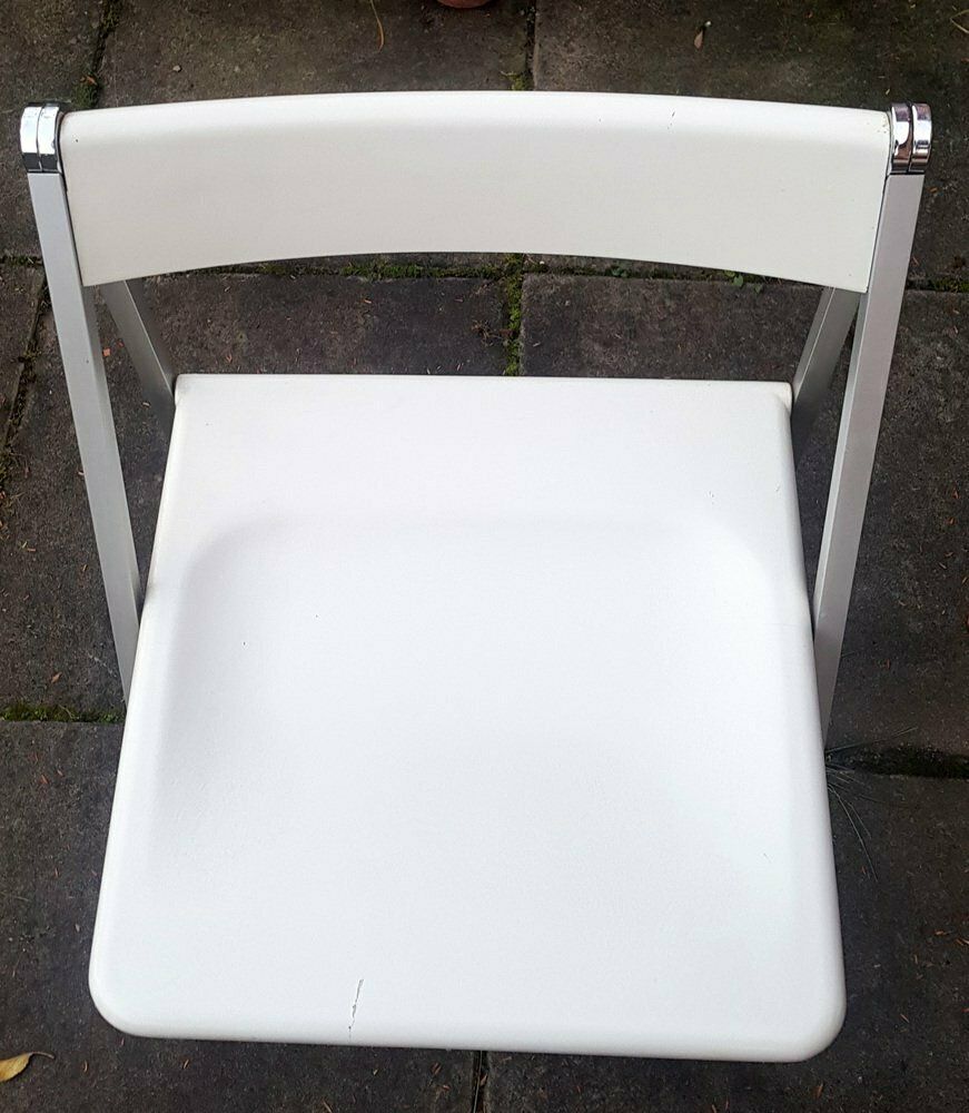 White Folding Chair By F. Hero & K. Odermatt For Interlübke, 1970s photo furniture