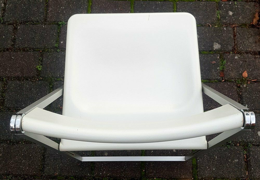 White Folding Chair By F. Hero & K. Odermatt For Interlübke, 1970s photo Furniture