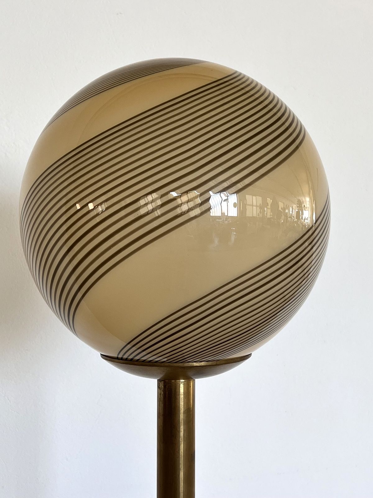 Italian Murano Glass And Brass Floor Lamp, 1970s photo vintage